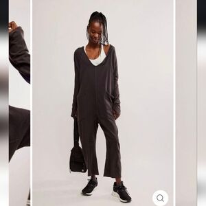 Free People Movement Hotshot Long Sleeve Hooded Onesie Black Medium NWOT